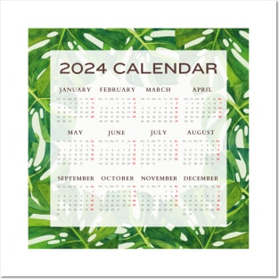 2024 monstera wall calendar Posters and Art